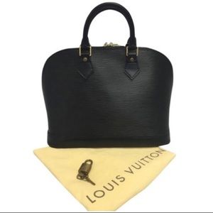 Louis Vuitton Alma PM Epi Black Leather Satchel